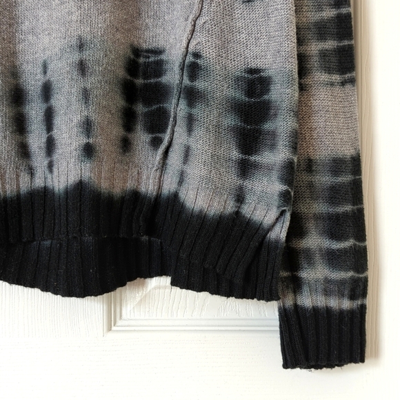 Gypsy 05 Global Village Lightweight Tie Dye Wool Blend Scoop Neck Sweater Gray M - Picture 7 of 11